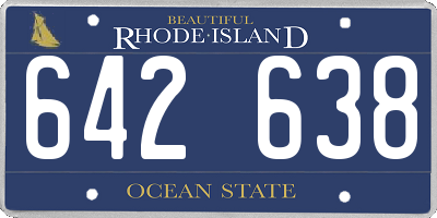 RI license plate 642638