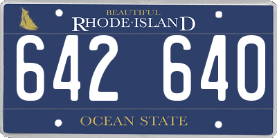 RI license plate 642640