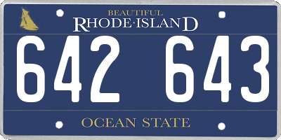 RI license plate 642643