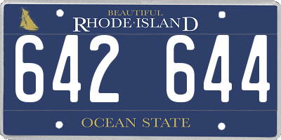 RI license plate 642644