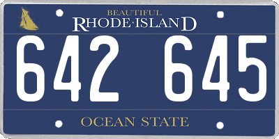 RI license plate 642645