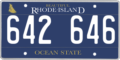 RI license plate 642646