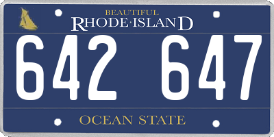 RI license plate 642647