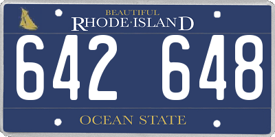 RI license plate 642648