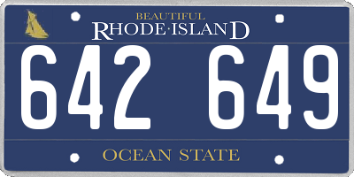 RI license plate 642649