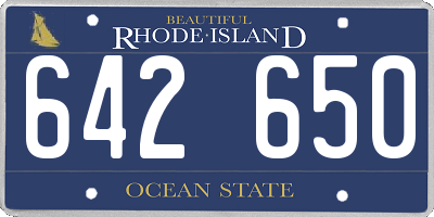 RI license plate 642650
