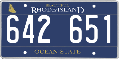 RI license plate 642651
