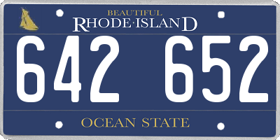 RI license plate 642652