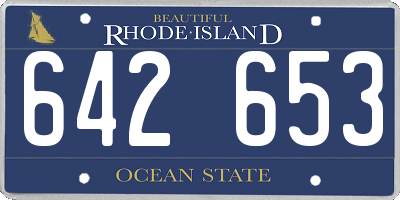 RI license plate 642653