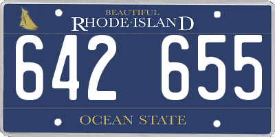 RI license plate 642655