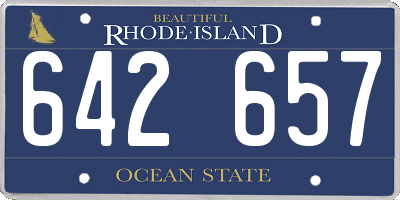 RI license plate 642657
