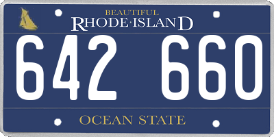 RI license plate 642660