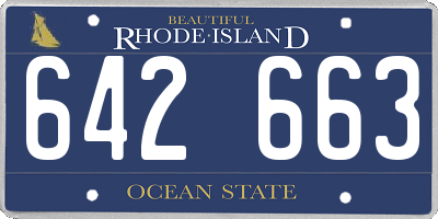 RI license plate 642663