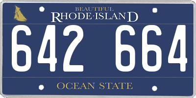 RI license plate 642664