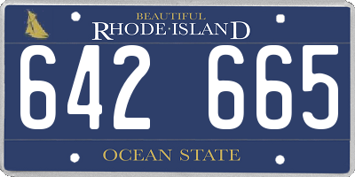 RI license plate 642665