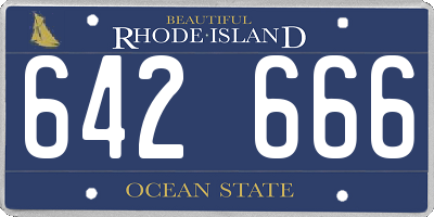 RI license plate 642666