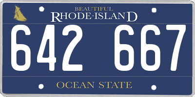 RI license plate 642667