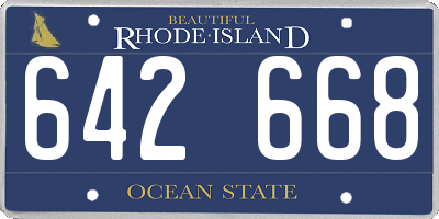 RI license plate 642668