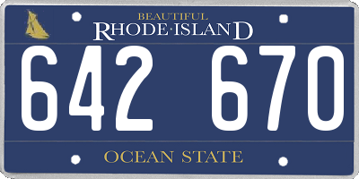 RI license plate 642670