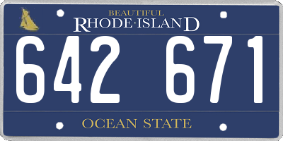 RI license plate 642671