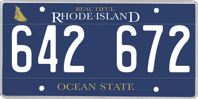 RI license plate 642672