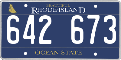 RI license plate 642673