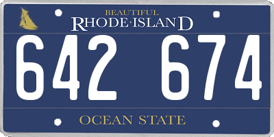 RI license plate 642674