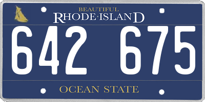 RI license plate 642675