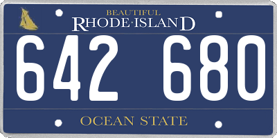 RI license plate 642680