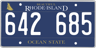 RI license plate 642685