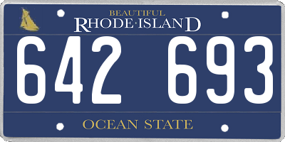 RI license plate 642693