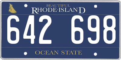 RI license plate 642698