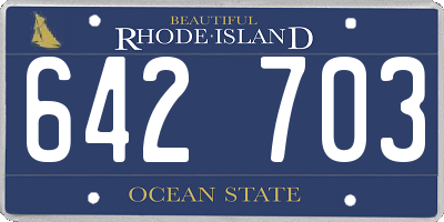RI license plate 642703