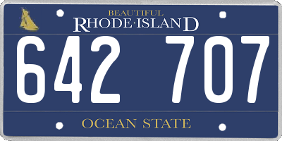 RI license plate 642707