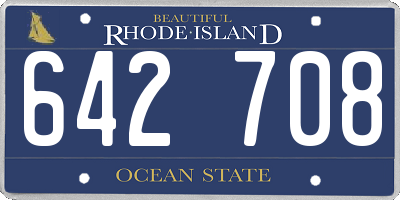 RI license plate 642708