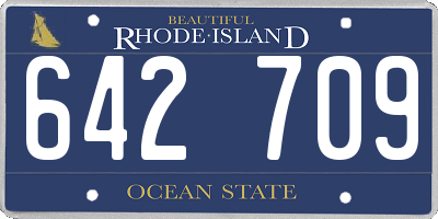 RI license plate 642709
