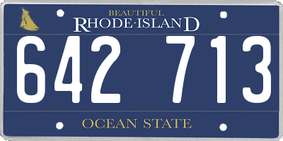 RI license plate 642713