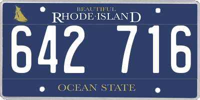 RI license plate 642716
