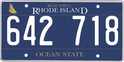RI license plate 642718