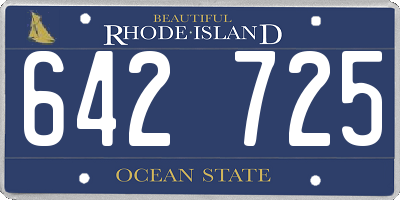 RI license plate 642725