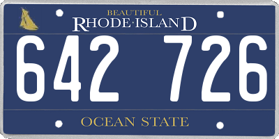 RI license plate 642726