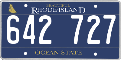 RI license plate 642727