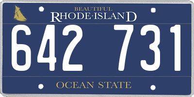 RI license plate 642731