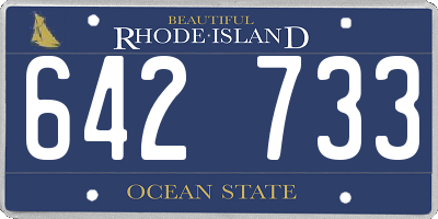 RI license plate 642733