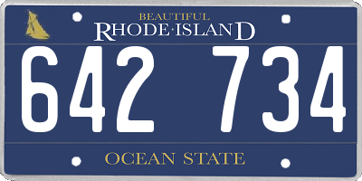 RI license plate 642734
