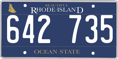 RI license plate 642735