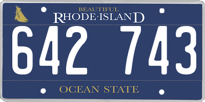 RI license plate 642743