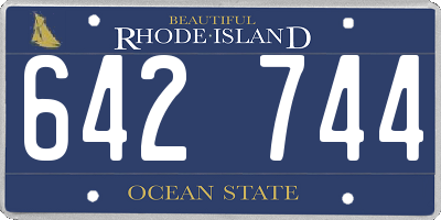 RI license plate 642744