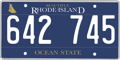 RI license plate 642745