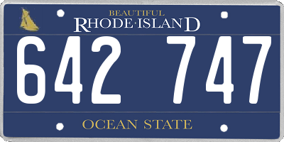 RI license plate 642747